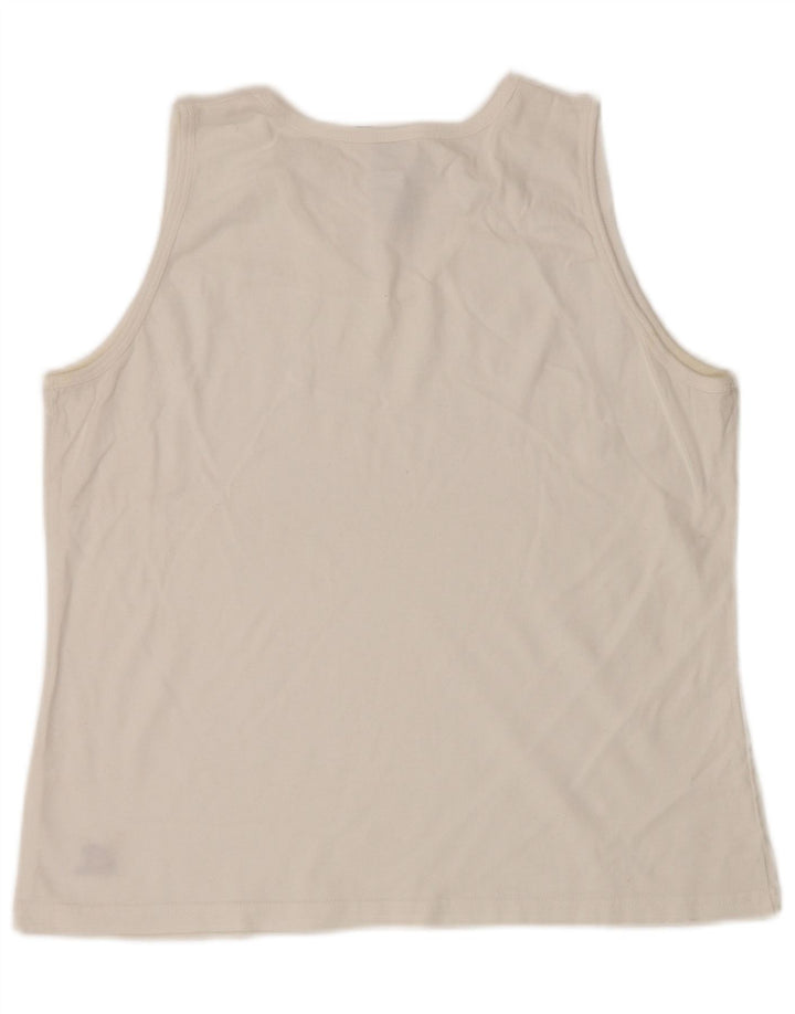 Top damski RUSSELL ATHLETIC UK 16, duży, biały, bawełniany