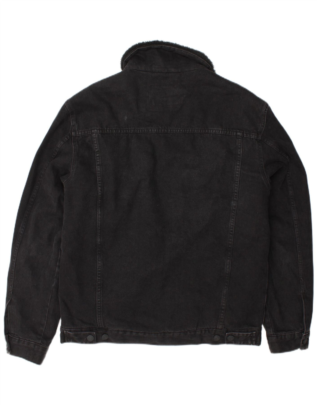 Męska kurtka jeansowa Zara Sherpa UK 40, duża, czarna, poliestrowa