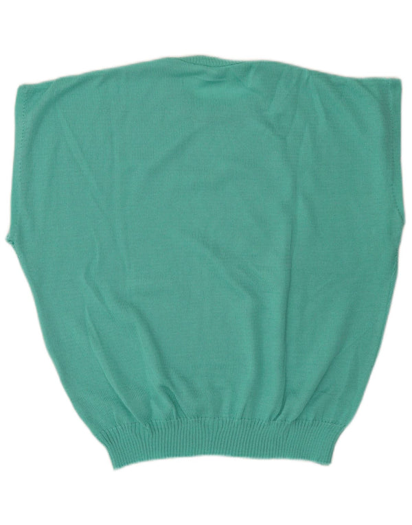 Vintage damski sweter z krótkim rękawem i okrągłym dekoltem IT 48/50 XL zielony
