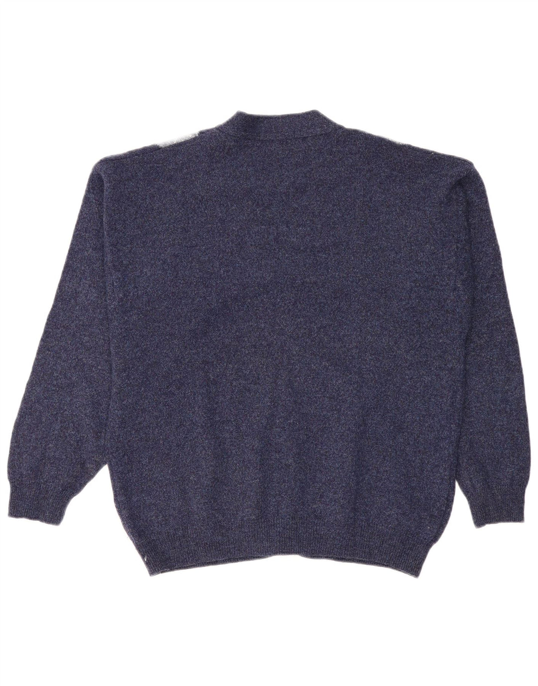 Vintage męski sweter rozpinany XL granatowy Argyle/diamentowa wełna