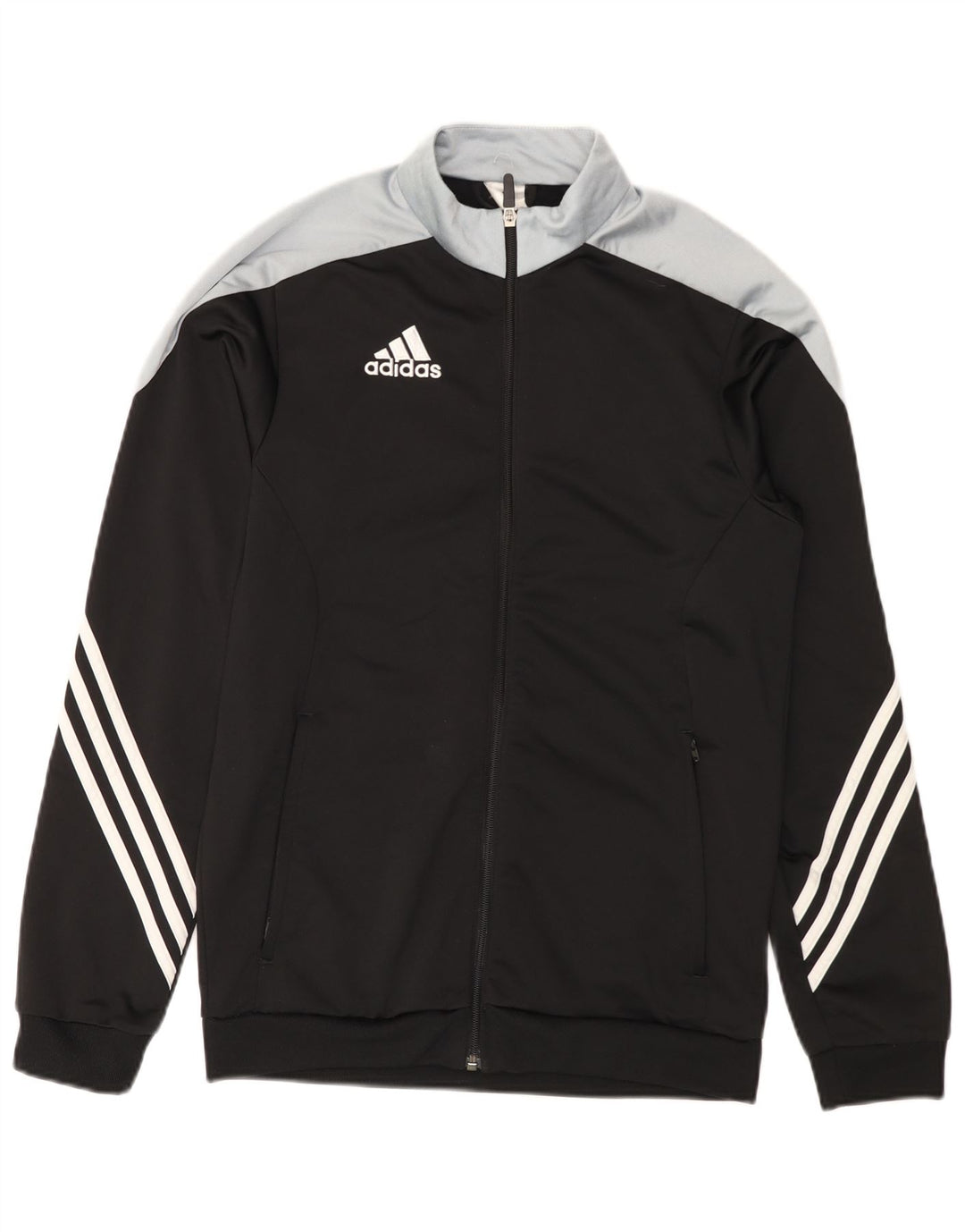 Adidas Męska bluza dresowa, mała, czarna, poliestrowa z blokami kolorów