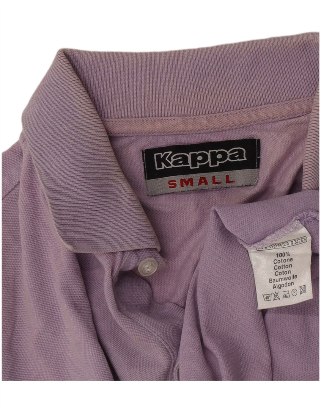Męska koszulka polo Kappa, mała, fioletowa, bawełniana