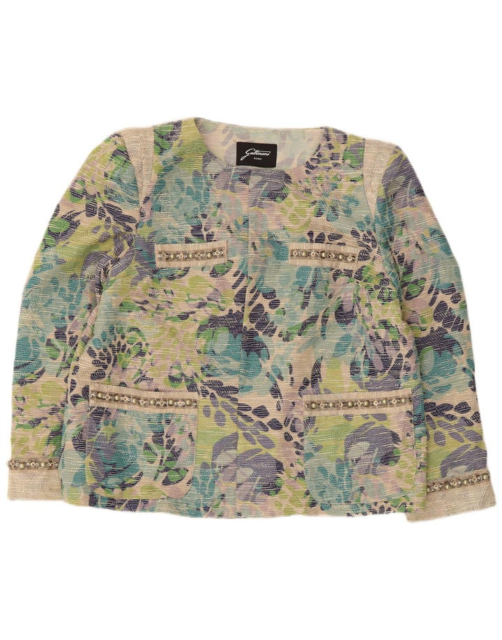 Damska marynarka Gattinoni Open Blazer UK 18 XL, wielokolorowe kwiaty