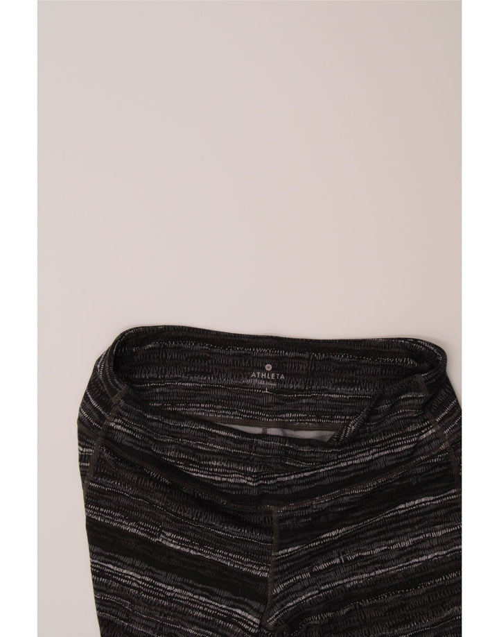 ATHLETA Womens Leggings UK 16 Large  Grey Striped Polyester Vintage Athleta and Second-Hand Athleta from Messina Hembry 
