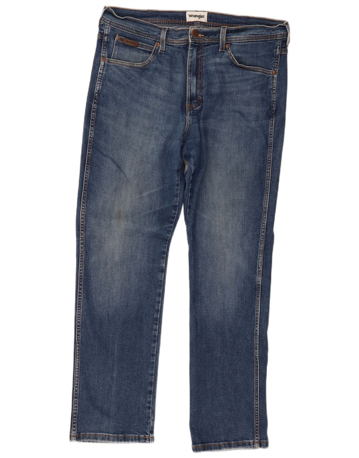 Męskie proste dżinsy Wrangler W36 L30 niebieskie