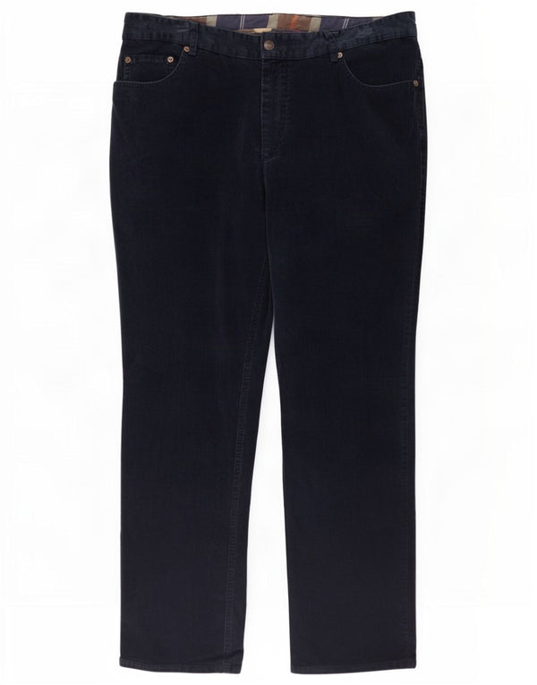 Magee Mens Regular Corduroy Trousers W38 L30 Navy Blue Cotton