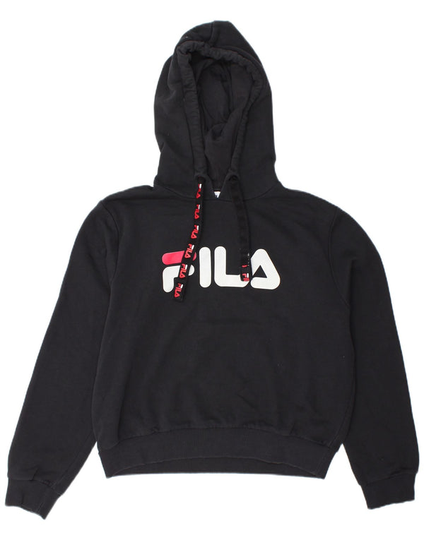 Damski sweter z kapturem Fila UK 14, średni czarny, bawełniany