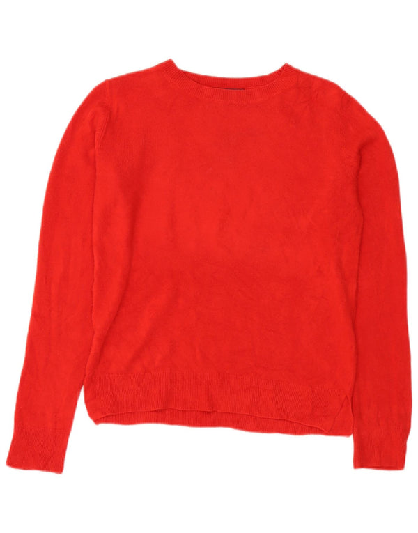 Marks & Spencer Damski sweter z dekoltem w łódkę UK 10 Mały Czerwony Akryl