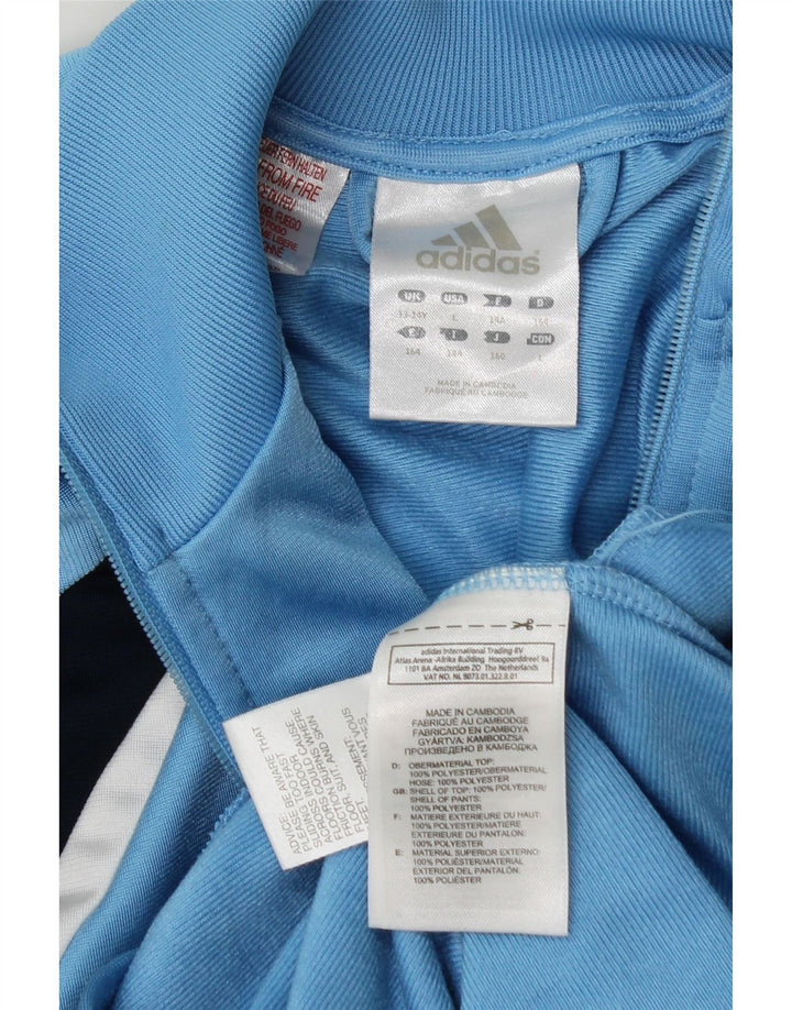 Chłopięca kurtka dresowa Adidas 13-14 lat Niebieski poliester z blokami kolorów