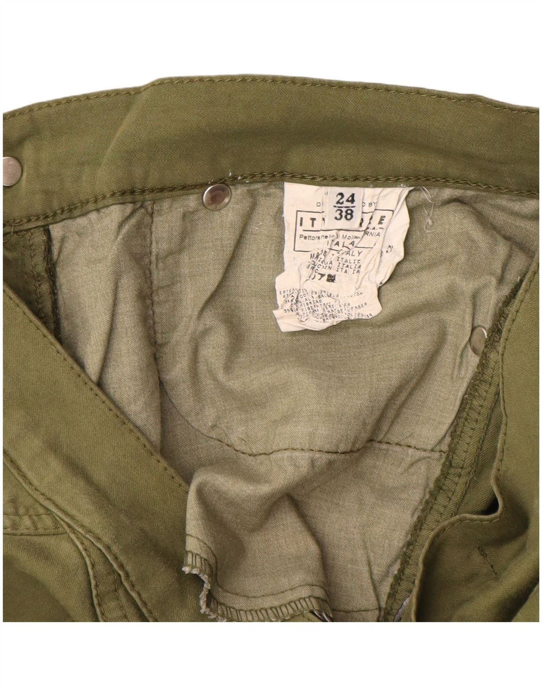 Damskie spodenki cargo Versace IT 38 XS W24, bawełna khaki
