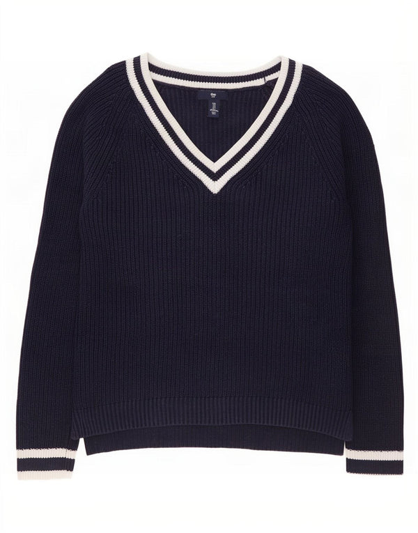 Sweter damski Gap z dekoltem w kształcie litery V, UK 10, mały, granatowy
