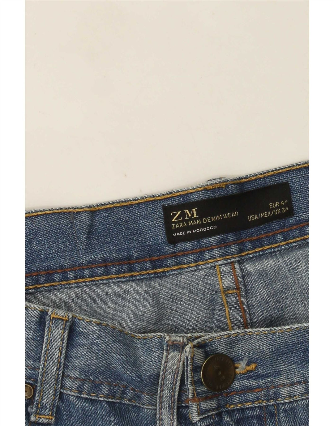 Zara Męskie proste dżinsy EU 34 duże W34 L31 niebieskie