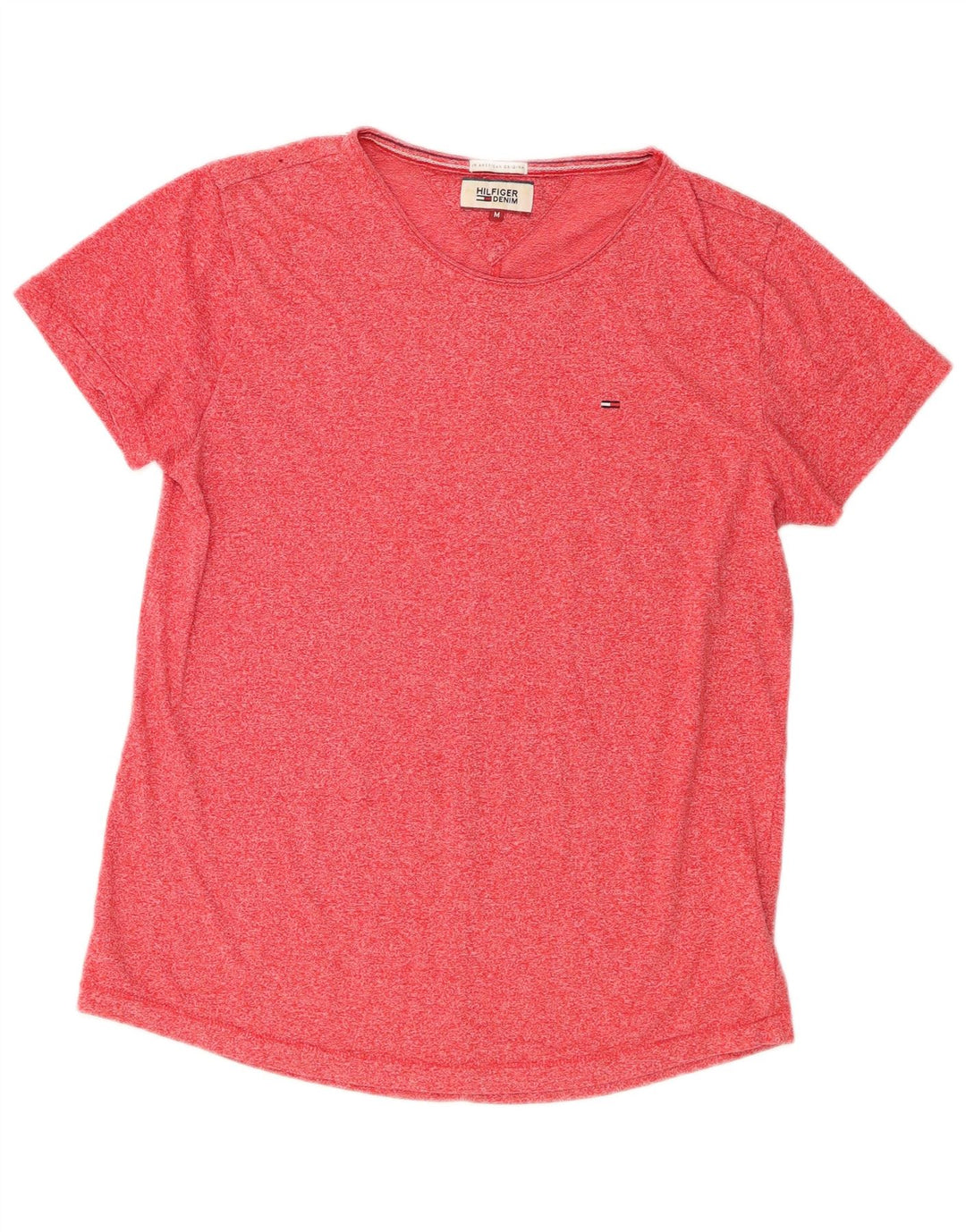 T-shirt damski Tommy Hilfiger Top UK 14 Średni różowy, nakrapiany poliester