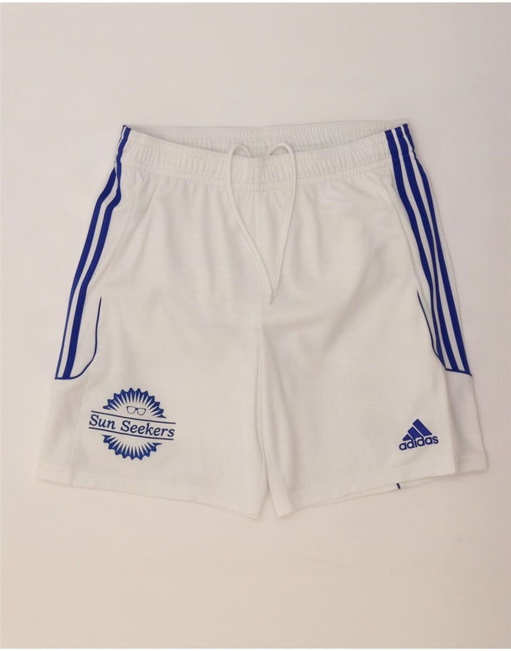 Męskie spodenki sportowe Adidas Climalite Graphic, duże, białe, poliestrowe