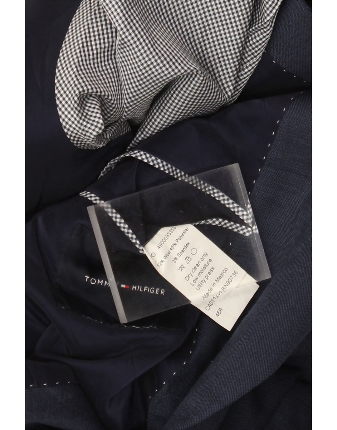 Męska marynarka zapinana na 2 guziki Tommy Hilfiger UK 46 3XL Granatowa wełna