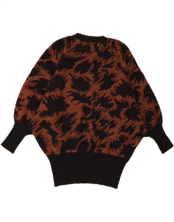 VINTAGE Womens Abstract Pattern Crew Neck Jumper Sweater EU 42 Large Brown Vintage Vintage and Second-Hand Vintage from Messina Hembry 