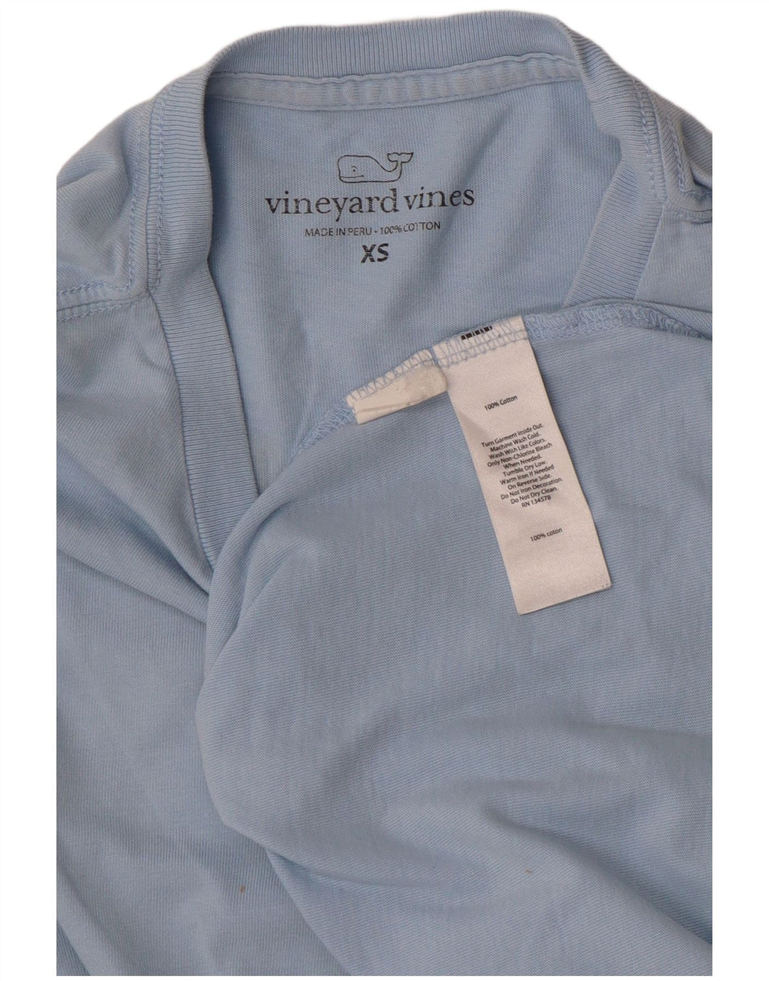 Męski top graficzny VINEYARD VINES z długim rękawem XS, niebieski, bawełniany