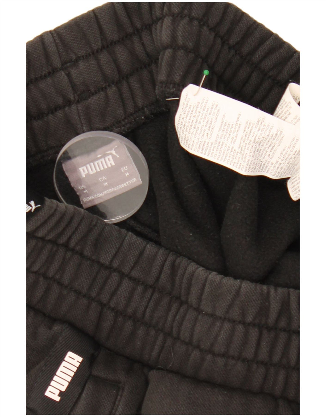 Męskie spodnie dresowe PUMA z grafiką, średnio czarne, bawełniane