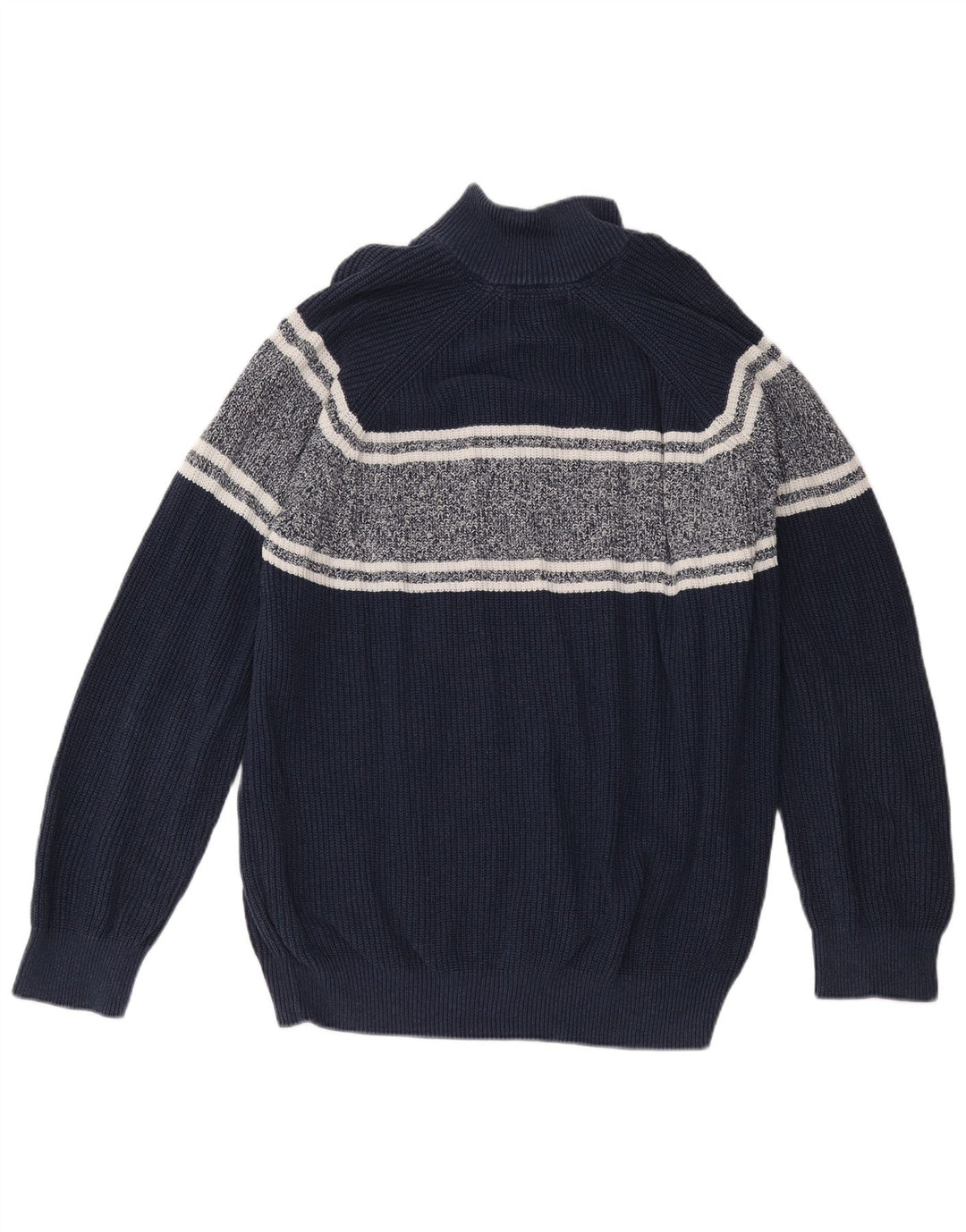 Marks & Spencer Męski sweter zapinany na guziki, 2XL, granatowy, z blokami kolorów