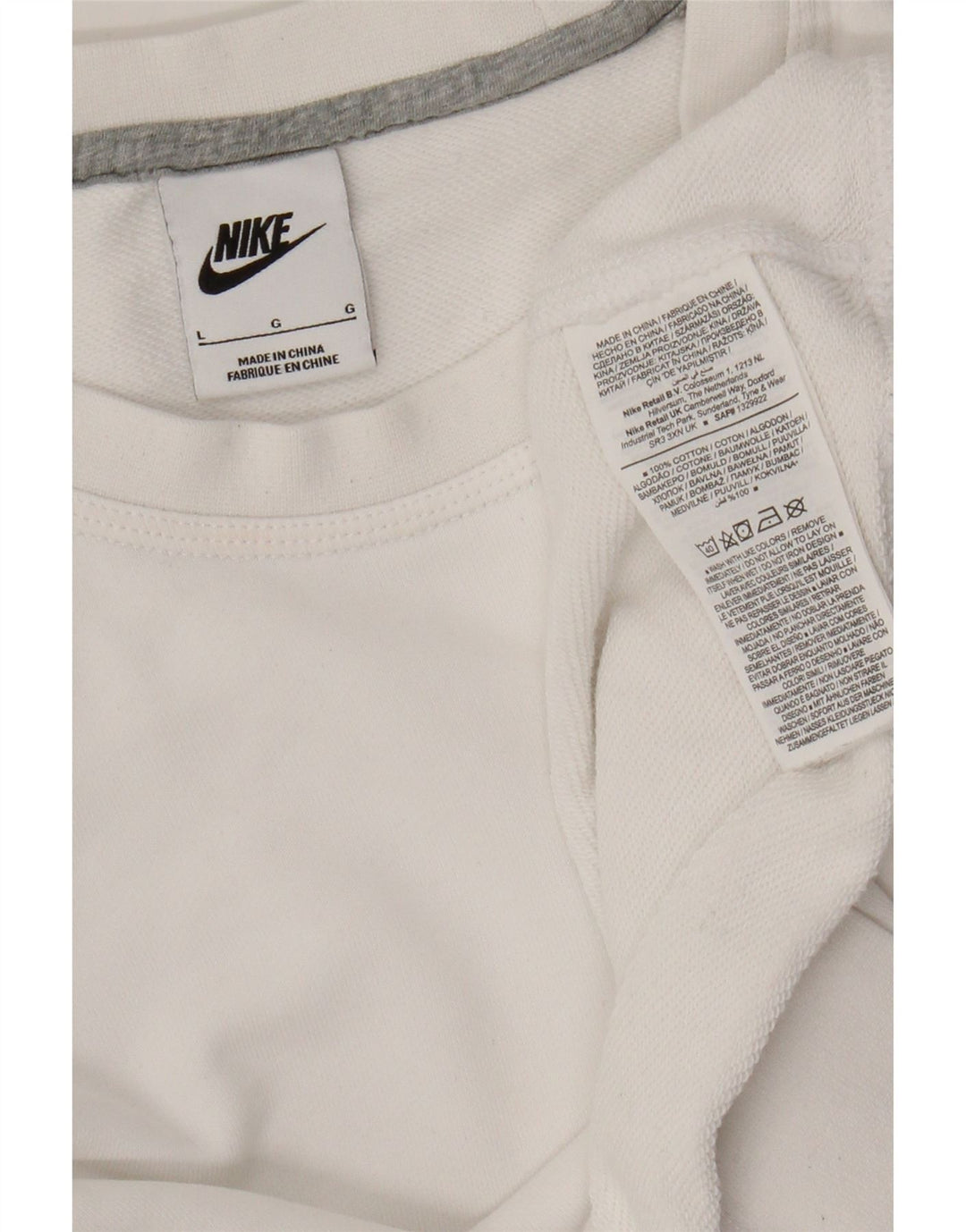Damska bluza dresowa Nike UK 16, duża, biała bawełna
