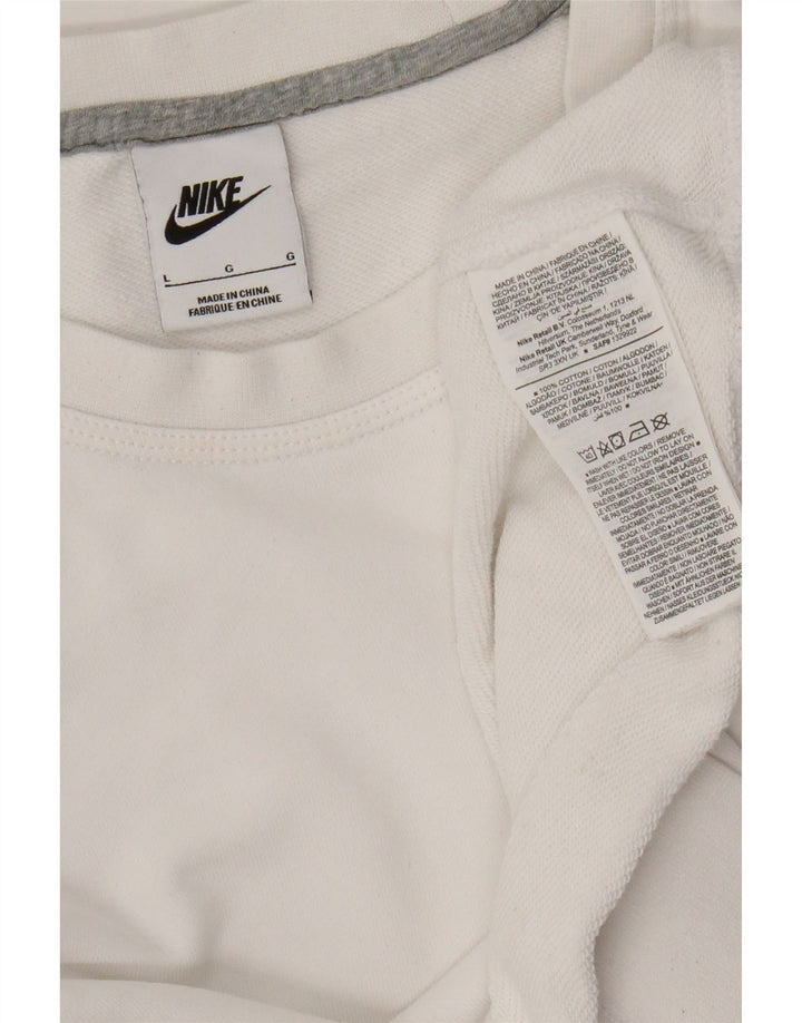 Damska bluza dresowa Nike UK 16, duża, biała bawełna
