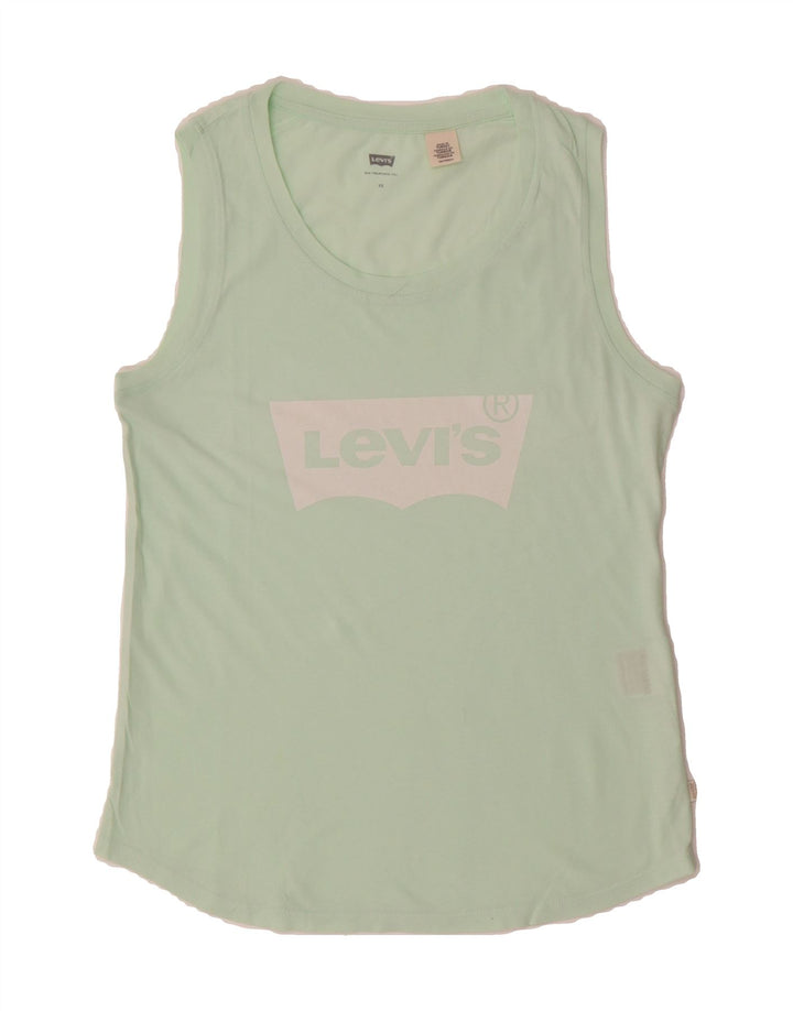 LEVI'S Mens Graphic Vest Top XS Green Vintage Levi's and Second-Hand Levi's from Messina Hembry 
