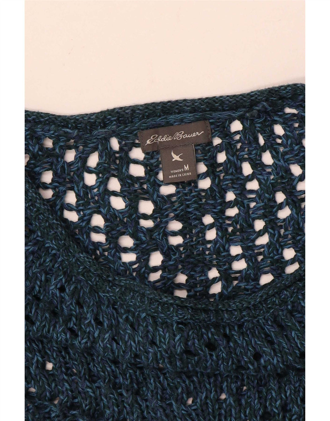 Damski sweter oversize Eddie Bauer z dekoltem w łódkę UK 14 Medium Navy Blu