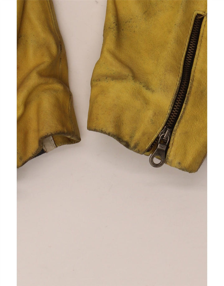 Męska skórzana kurtka motocyklowa VINTAGE IT 48 w kolorze średniej czarnej skóry