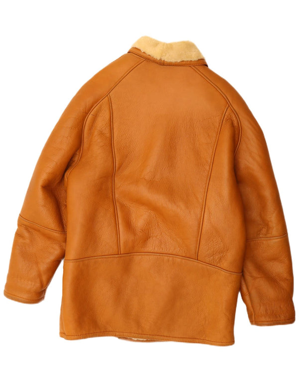 Vintage męska kurtka shearling UK 42 XL beżowa
