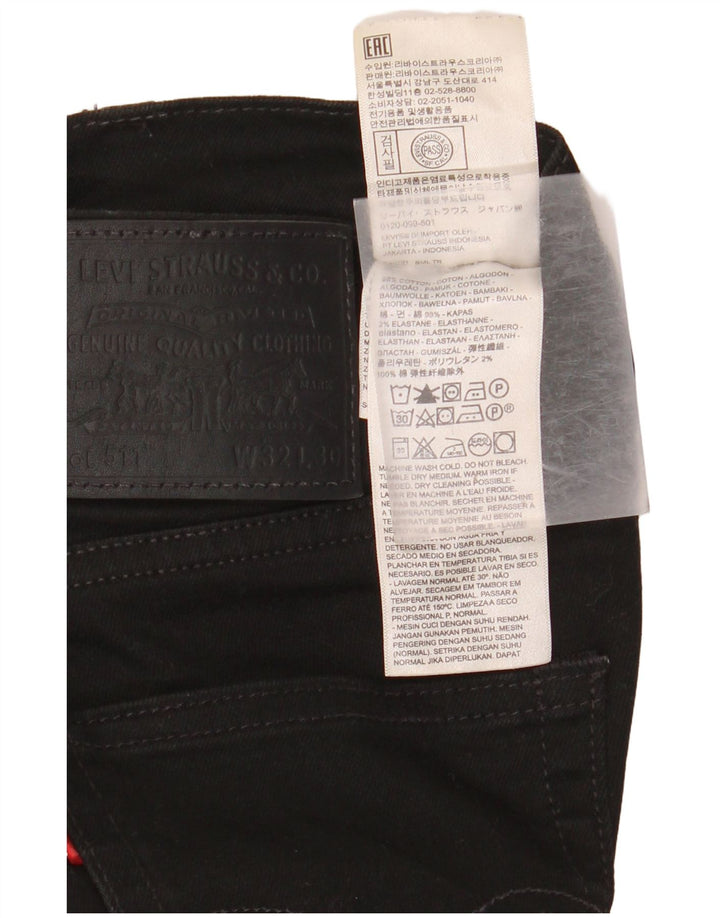 Męskie jeansy LEVI'S 511 Slim W32 L30 Czarna bawełna