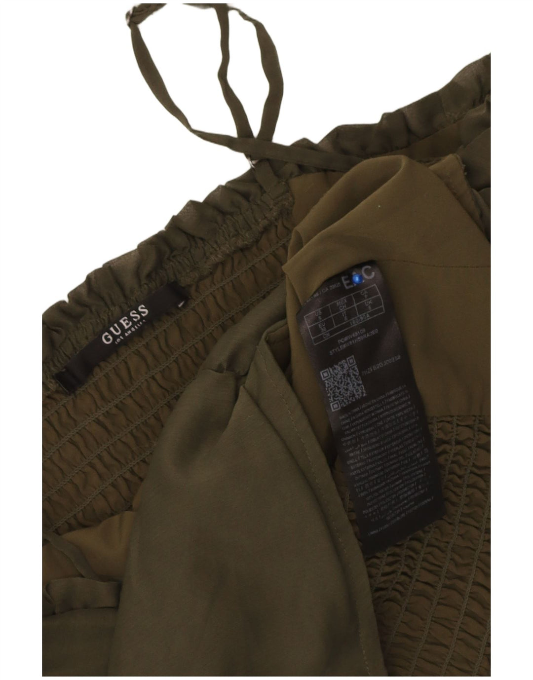 Damski top Guess z odkrytymi ramionami, UK 6 XS, khaki, poliester