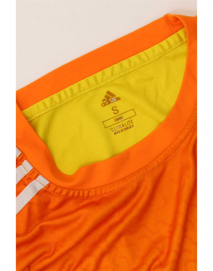 Adidas Męska koszulka Climalite Top, mała, pomarańczowa, z blokami kolorów