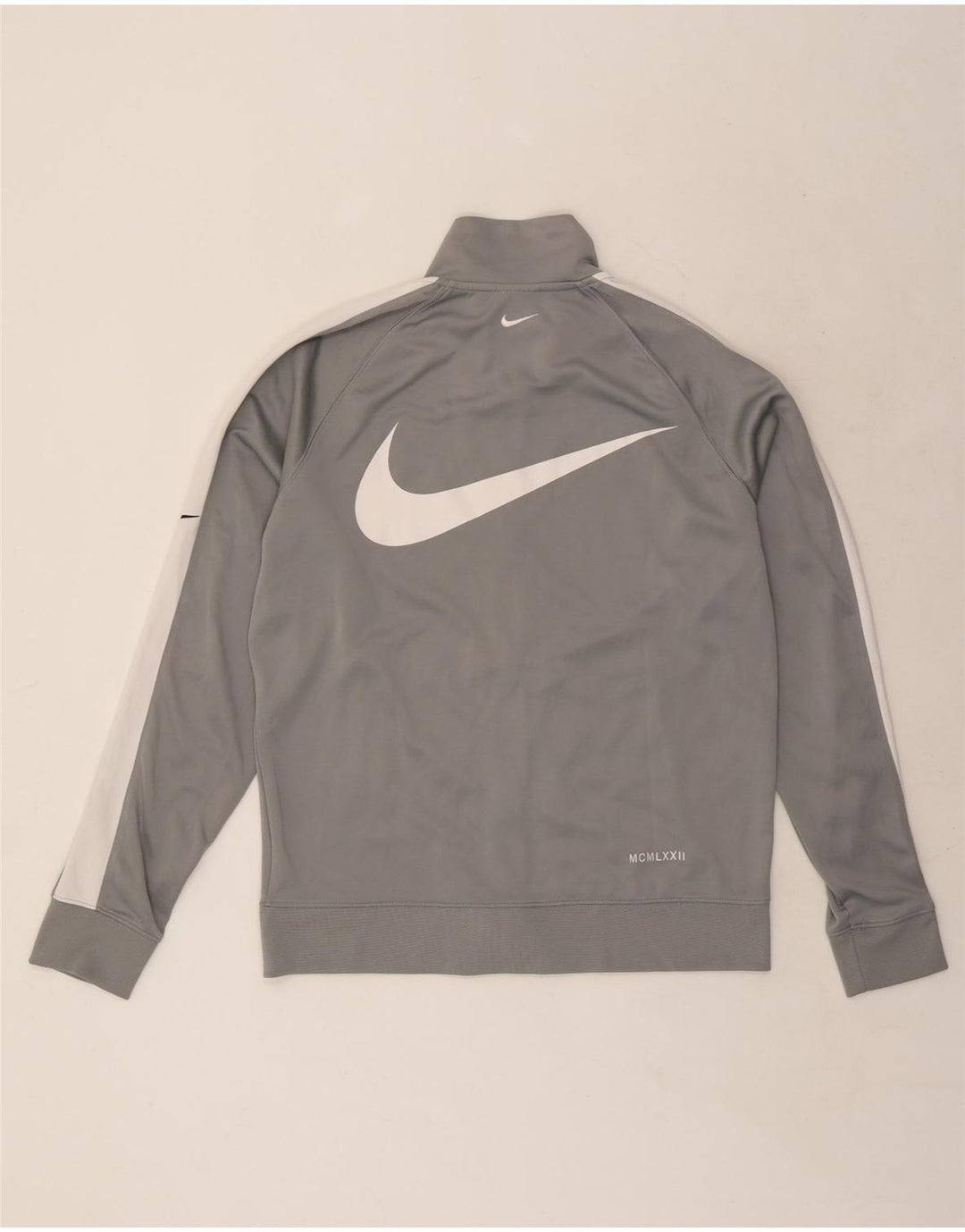 Męska kurtka dresowa Nike Swoosh Graphic, średnioszara, z blokami kolorów