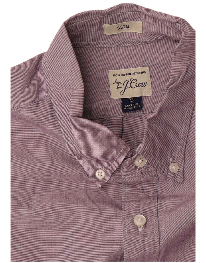 J. CREW Męska wąska koszula, średnio fioletowa, bawełniana