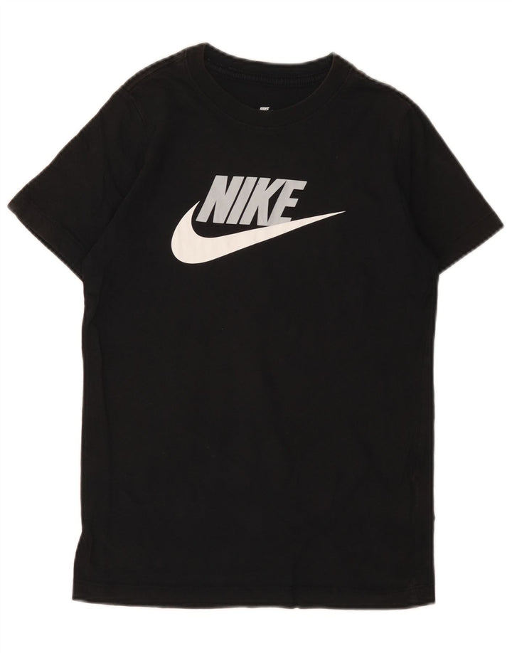 Chłopięcy T-shirt z grafiką Nike na 10-11 lat, średni czarny, bawełniany