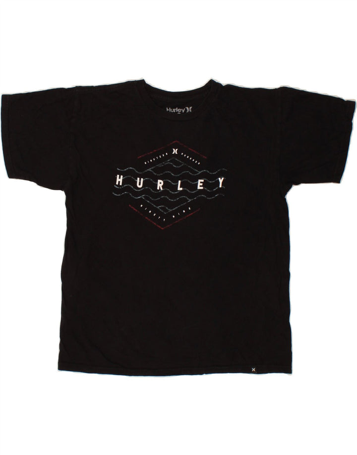 HURLEY Mens Graphic T-Shirt Top Medium Black Cotton Vintage Hurley and Second-Hand Hurley from Messina Hembry 