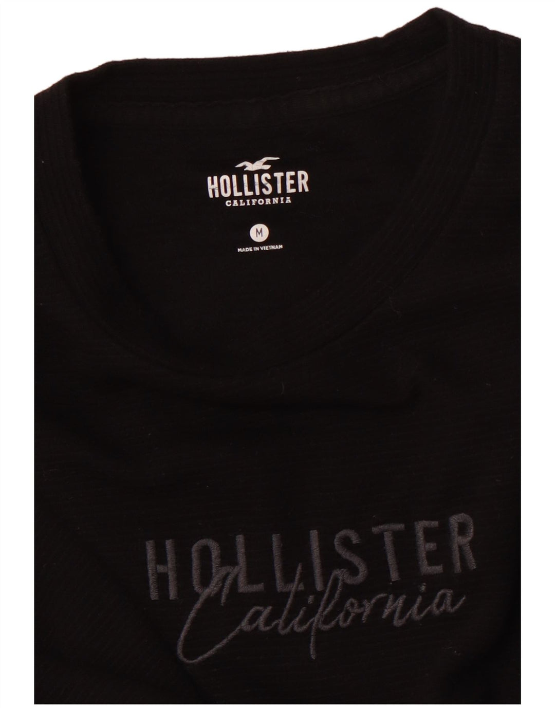 Męski top z grafiką HOLLISTER z długim rękawem, średni czarny