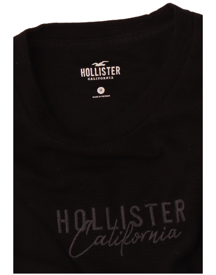 Męski top z grafiką HOLLISTER z długim rękawem, średni czarny
