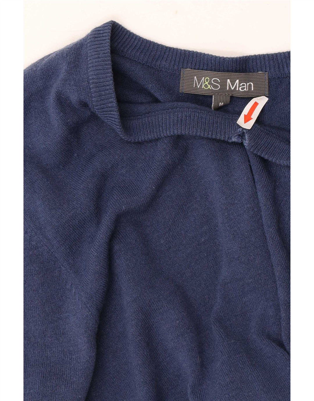 Marks & Spencer Męski sweter z dekoltem w kształcie litery V, średni granatowy akryl
