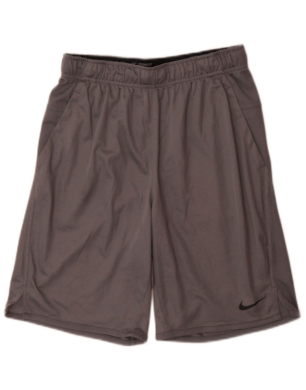 Męskie spodenki sportowe Nike Dri Fit, małe, szare, poliestrowe