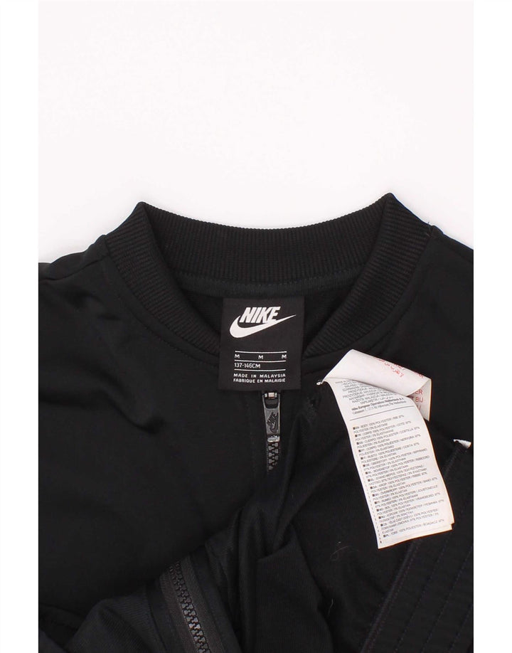 Kurtka dziewczęca Nike Dresowa Top 10-11 lat, średnia czarna, z blokami kolorów