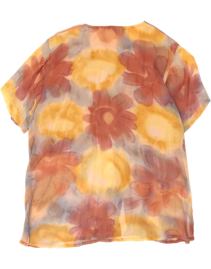 AMARANTO Womens See Through Shirt Blouse UK 16 Large Multicoloured Floral Vintage Amaranto and Second-Hand Amaranto from Messina Hembry 