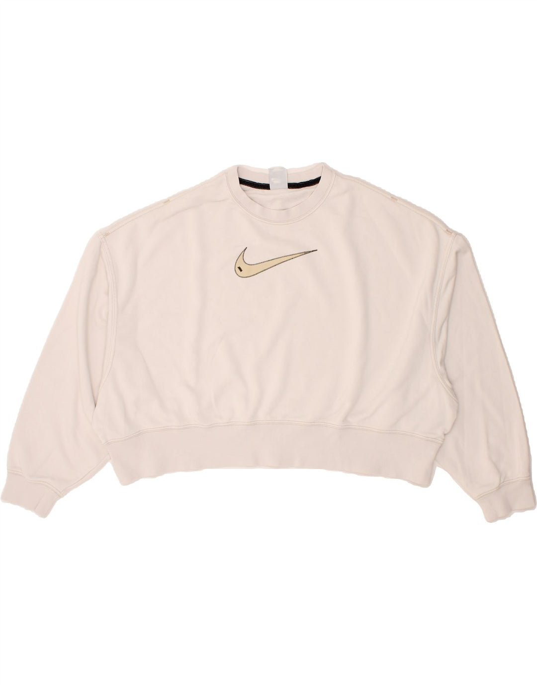 NIKE Womens Oversized Graphic Sweatshirt Jumper UK 14 Medium White Cotton Vintage Nike and Second-Hand Nike from Messina Hembry 