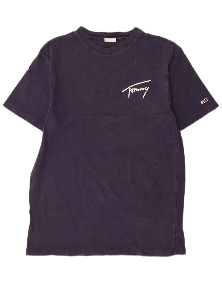 Męski T-shirt z grafiką Tommy Hilfiger, średni granatowy, bawełniany