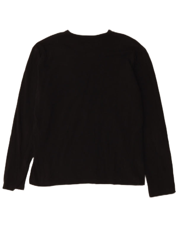 Top damski Calvin Klein Jeans z długim rękawem, UK 14, średni czarny, bawełniany