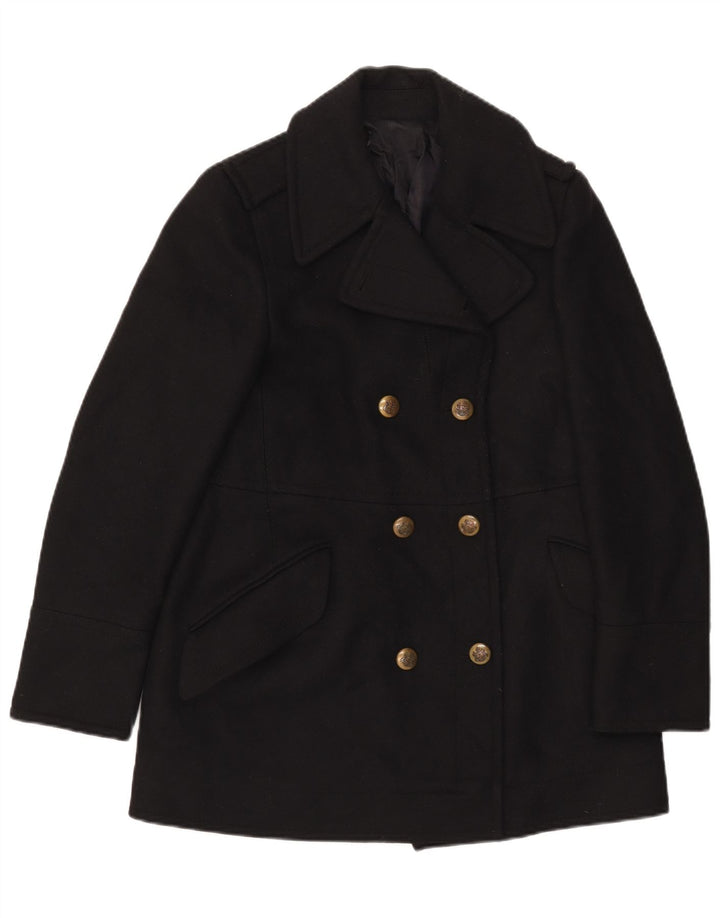 Vintage damski płaszcz grochowy UK 14 średni czarny