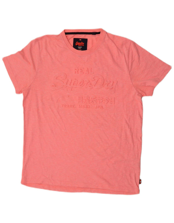 Męski T-shirt Superdry z grafiką, 2XL, różowy, bawełniany