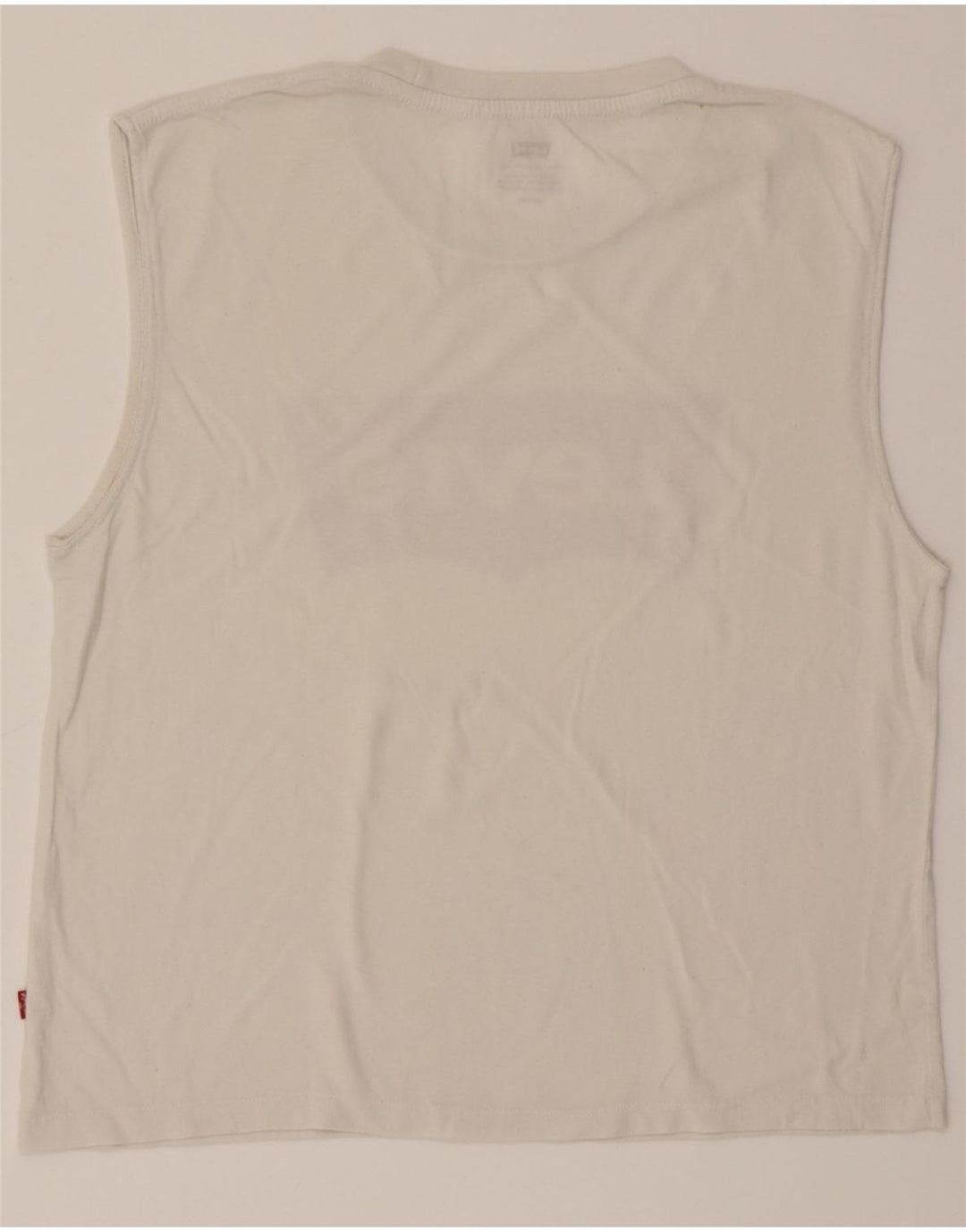 LEVI'S Womens Graphic Vest Top UK 10 Small White Vintage Levi's and Second-Hand Levi's from Messina Hembry 