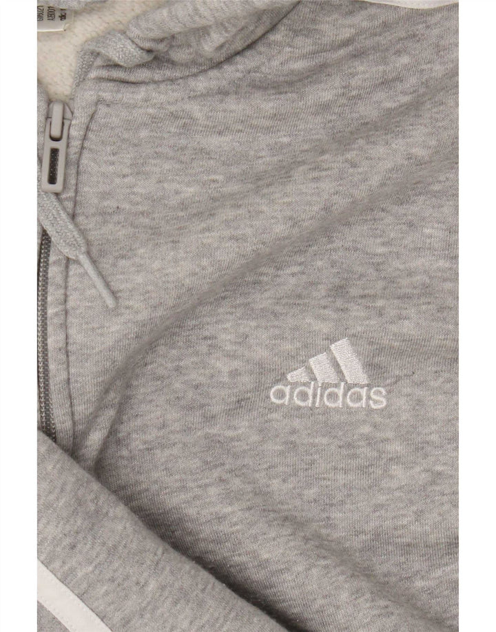 Męski sweter z kapturem i zamkiem Adidas, średnio szary, nakrapiany