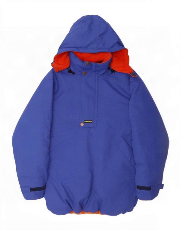 Męska kurtka narciarska Anorak z kapturem w stylu vintage, jeden rozmiar niebieski